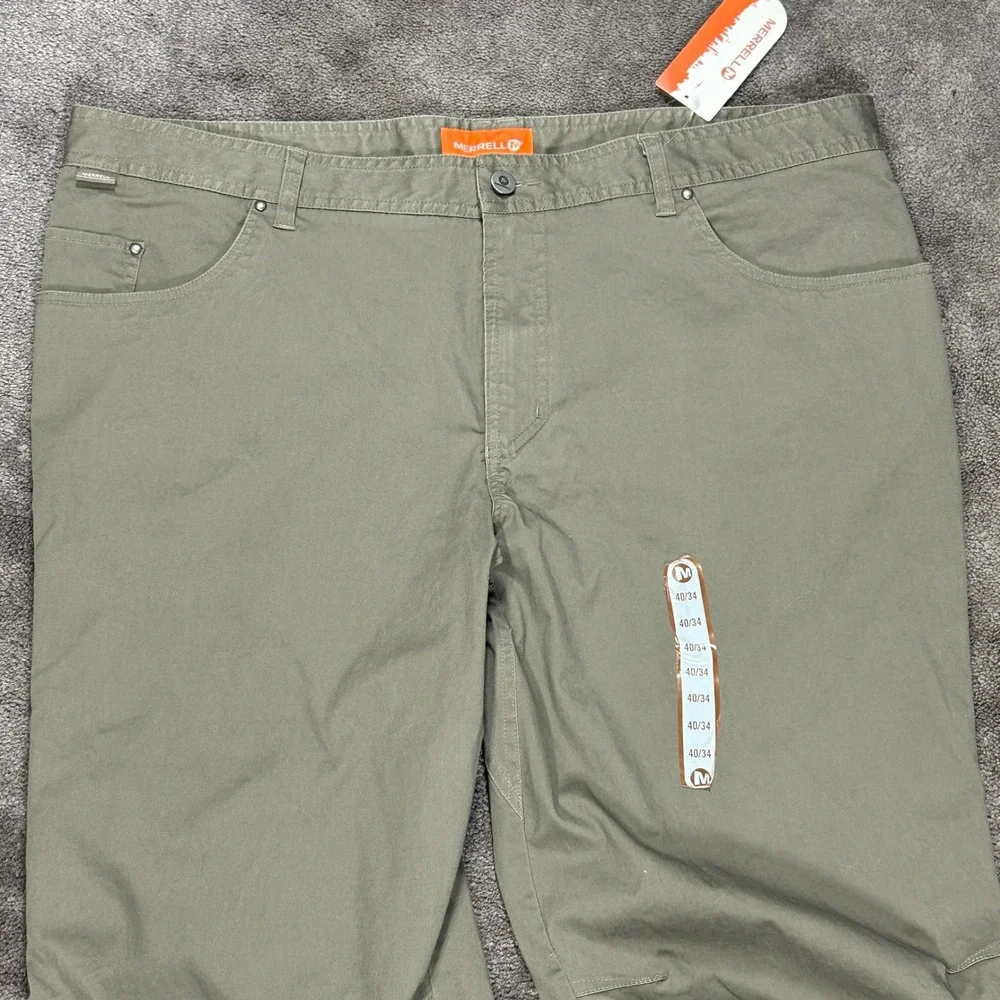 Merrell Articulus Pant Mens 40L Boulder Greige Solid Outdoor Hiking Stretch